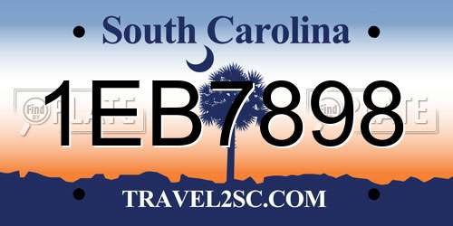 1EB7898 South Carolina License Plate