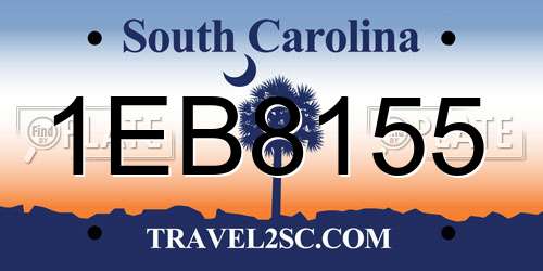 1EB8155 South Carolina License Plate