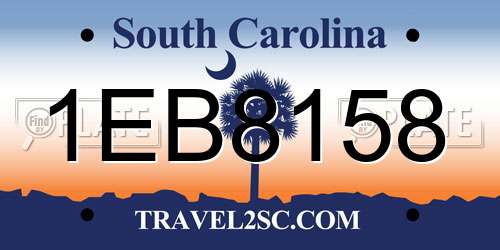 1EB8158 South Carolina License Plate