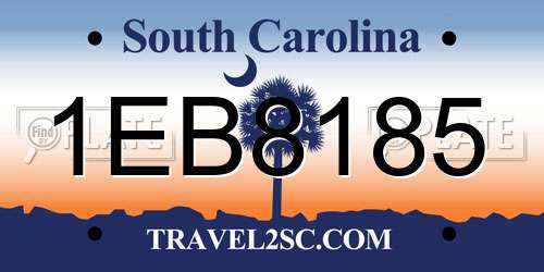 1EB8185 South Carolina License Plate