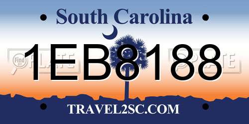 1EB8188 South Carolina License Plate