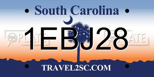 1EBJ28 South Carolina License Plate