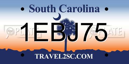 1EBJ75 South Carolina License Plate