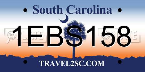 1EBS158 South Carolina License Plate