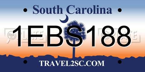 1EBS188 South Carolina License Plate