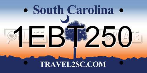 1EBT250 South Carolina License Plate