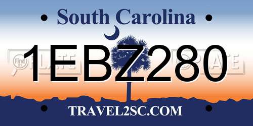 1EBZ280 South Carolina License Plate