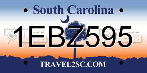 1EBZ595 South Carolina License Plate