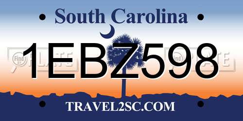 1EBZ598 South Carolina License Plate