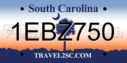 1EBZ750 South Carolina License Plate