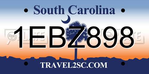 1EBZ898 South Carolina License Plate