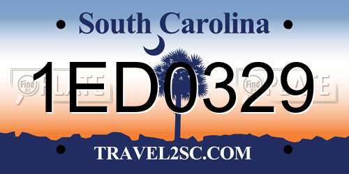 1ED0329 South Carolina License Plate