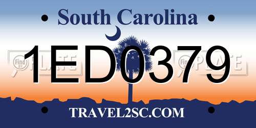 1ED0379 South Carolina License Plate