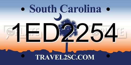 1ED2254 South Carolina License Plate