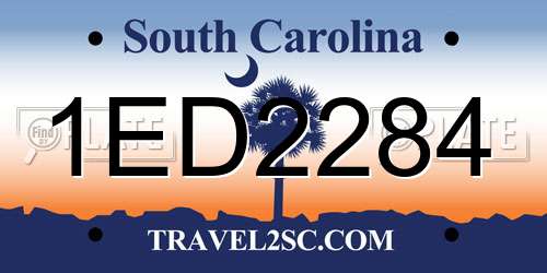 1ED2284 South Carolina License Plate