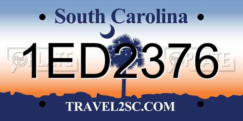 1ED2376 South Carolina License Plate