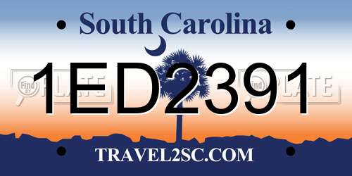1ED2391 South Carolina License Plate