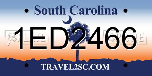 1ED2466 South Carolina License Plate