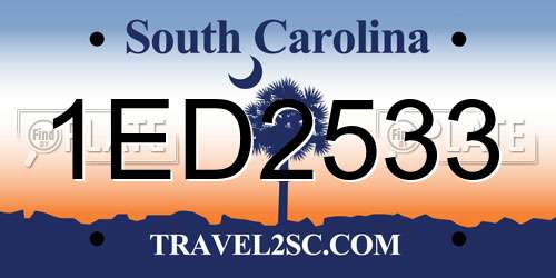 1ED2533 South Carolina License Plate