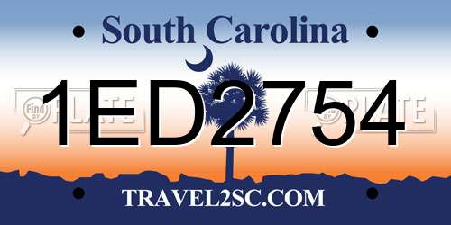 1ED2754 South Carolina License Plate