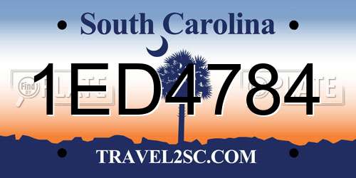 1ED4784 South Carolina License Plate