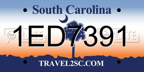 1ED7391 South Carolina License Plate