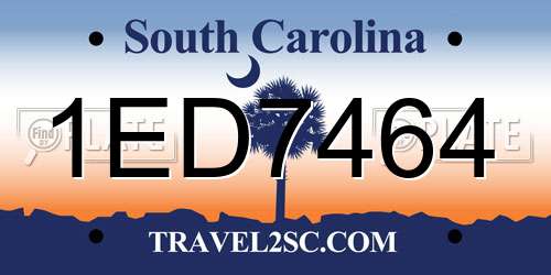 1ED7464 South Carolina License Plate