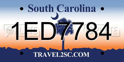 1ED7784 South Carolina License Plate