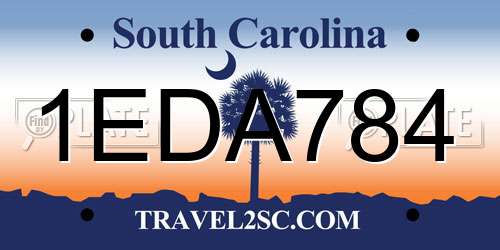 1EDA784 South Carolina License Plate