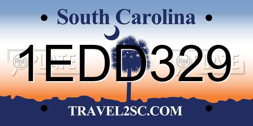 1EDD329 South Carolina License Plate