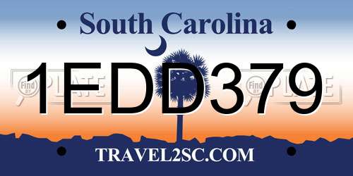 1EDD379 South Carolina License Plate