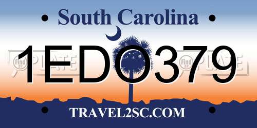 1EDO379 South Carolina License Plate