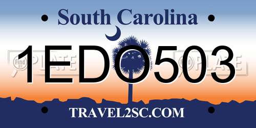 1EDO503 South Carolina License Plate