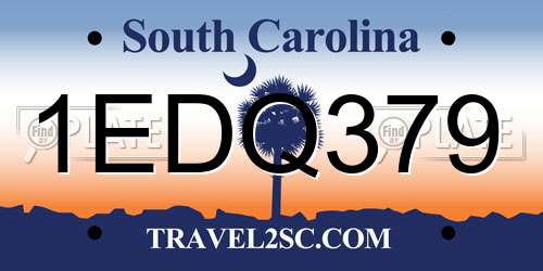 1EDQ379 South Carolina License Plate