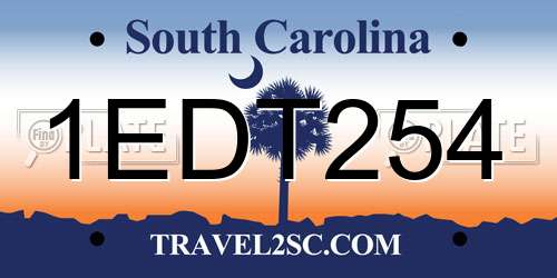 1EDT254 South Carolina License Plate