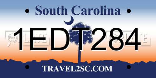 1EDT284 South Carolina License Plate