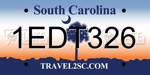 1EDT326 South Carolina License Plate