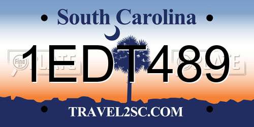 1EDT489 South Carolina License Plate