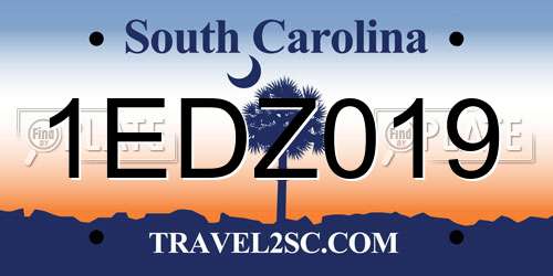 1EDZ019 South Carolina License Plate