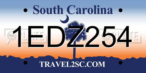 1EDZ254 South Carolina License Plate