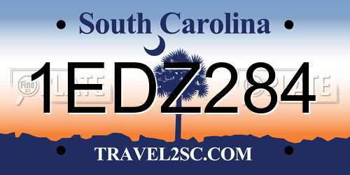 1EDZ284 South Carolina License Plate