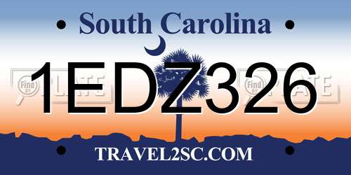1EDZ326 South Carolina License Plate