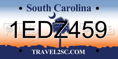 1EDZ459 South Carolina License Plate