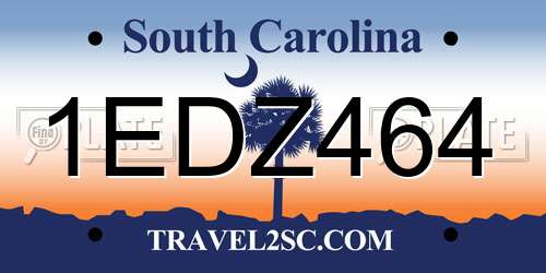 1EDZ464 South Carolina License Plate