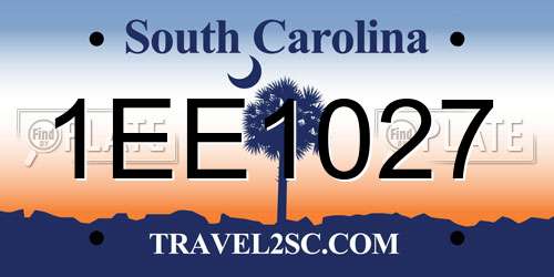 1EE1027 South Carolina License Plate