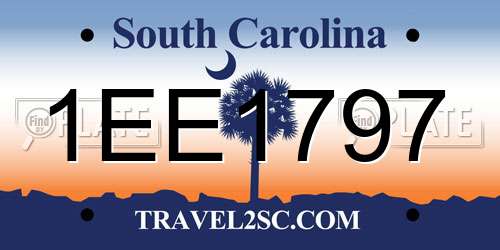 1EE1797 South Carolina License Plate