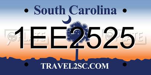 1EE2525 South Carolina License Plate