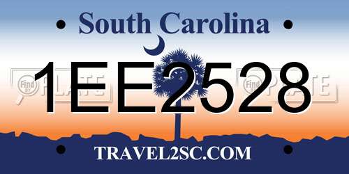 1EE2528 South Carolina License Plate
