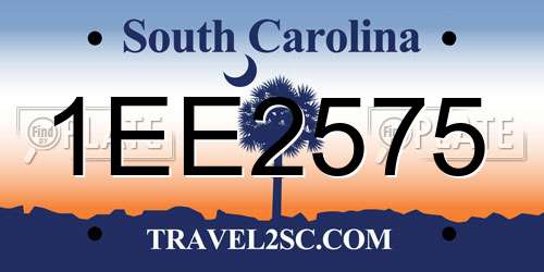 1EE2575 South Carolina License Plate