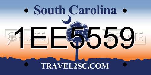 1EE5559 South Carolina License Plate